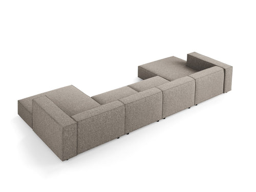 Cosmopolitan Design Panoramische bank Arendal 6-zits, chenille, grijs - 166x364x70cm