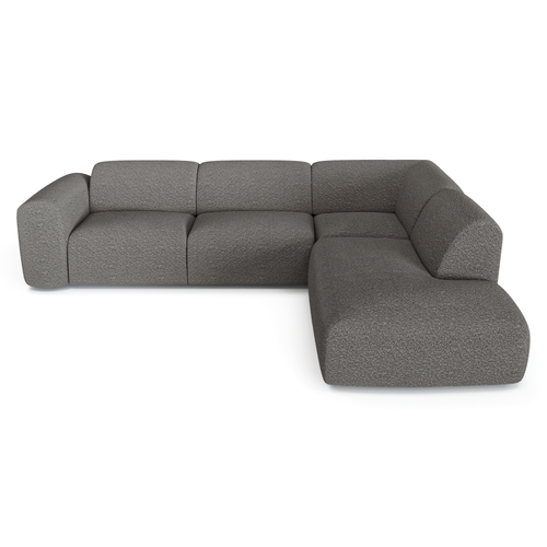Sia Home - Grote hoekbank  MYRA - bouclé-stof grafietgrijs 269cm