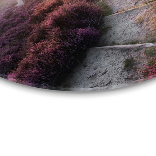 Reinders Wandelpad langs de heide glasschilderij -  paars - hobbyruimte - Ø 70cm