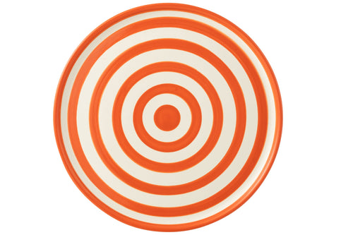 J-Line bord Granada Stripes - keramiek - wit/oranje