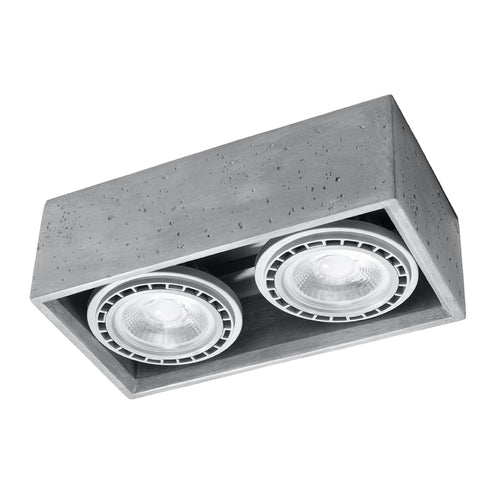 Sollux Lighting Plafondlamp QUATRO 2 beton - 27x14x9cm