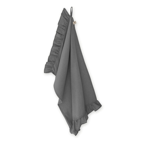 Walra - Keukenset Lovely Linen Ruffles - 3x 50x70 cm - Antraciet