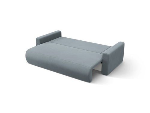 Cosmopolitan Design Omkeerbare converteerbare hoekbank met opbergdoos Belfast 3-zits, flueel blauw grijs - 149x240x84cm