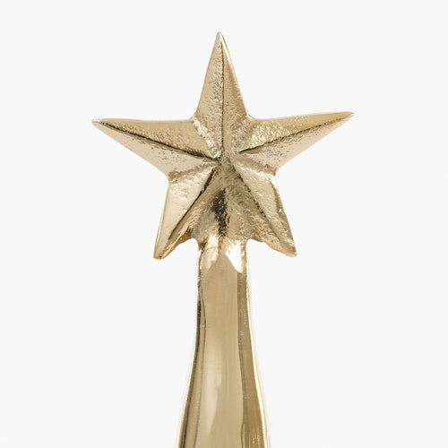 Mica Decorations Decoratie Kerstboom - H36 x Ø11 cm - Aluminium - Goud