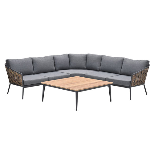 Garden Impressions loungeset San Vito donker grijs - 4-delig