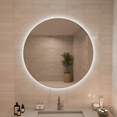 LOMAZOO badkamerspiegel Austin - met LED verlichting & anti condens - rond - 100 cm