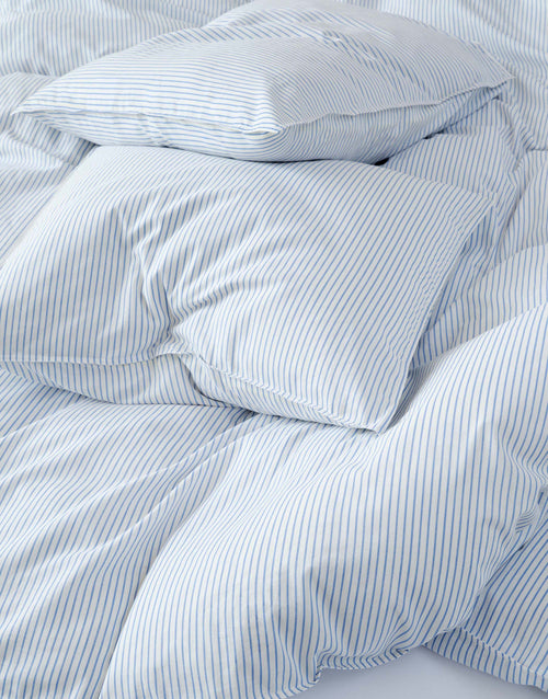 Marc O'Polo Classic fine stripe dekbedovertrek - Lits-Jumeaux XL – 260x200/220 cm - Denim blue