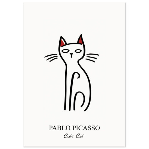 Artfulprints  Pablo Picasso - Cute cat   poster A4 21x29.7 cm - vtwonen shop