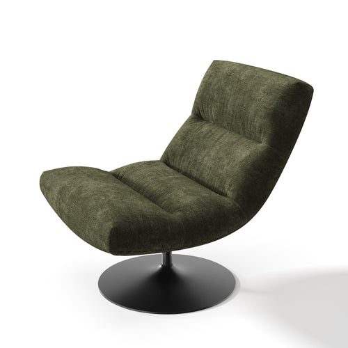Premium Interiors - Draaistoel ROMA - velours met structuur kaki 77cm