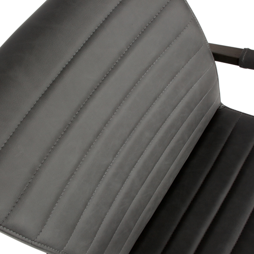 WOOOD eetkamerstoelen Bas - Pu - Grijs - Set van 6