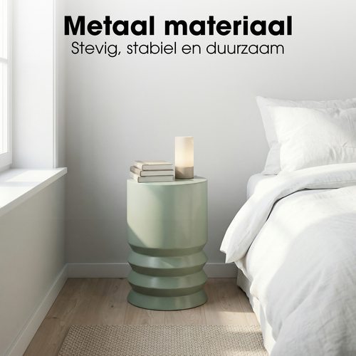 Mica Decorations Mart Bijzettafel – Bijzettafel Rond – Tafeltje – Koffietafel – Bijzet Tafel voor Woonkamer – Ook als Plantentafeltje