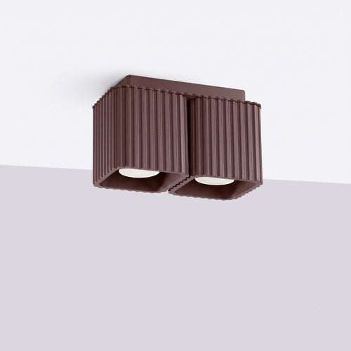 Sollux Lighting Plafondlamp RIFF 2 bruin GU10 - 20,5x10x12cm
