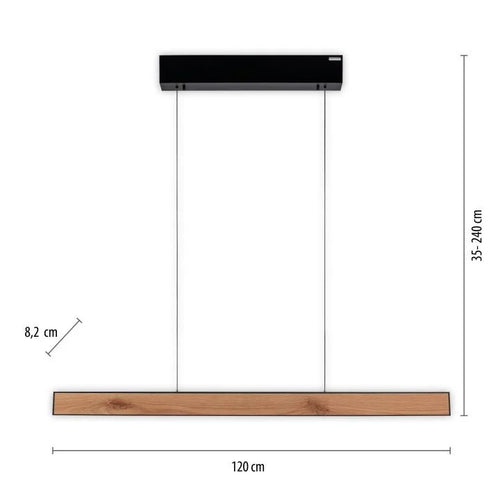 Neuhaus PURE hanglamp e-Lift - 2 lichts - 120  x 240   cm - zwart hout