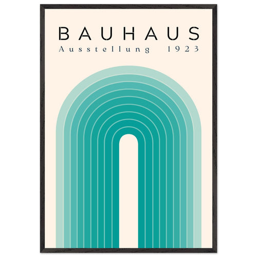 Artfulprints Poster met Lijst Bauhaus - Turquoise rainbow   - 70x100 cm - Turquoise