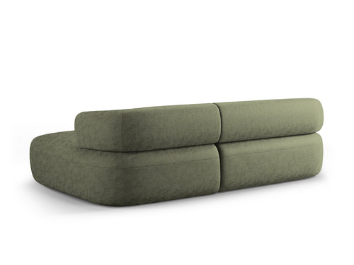 Micadoni rechter hoekbank Jenny 5-zits, chenille groente - 145x225x73cm
