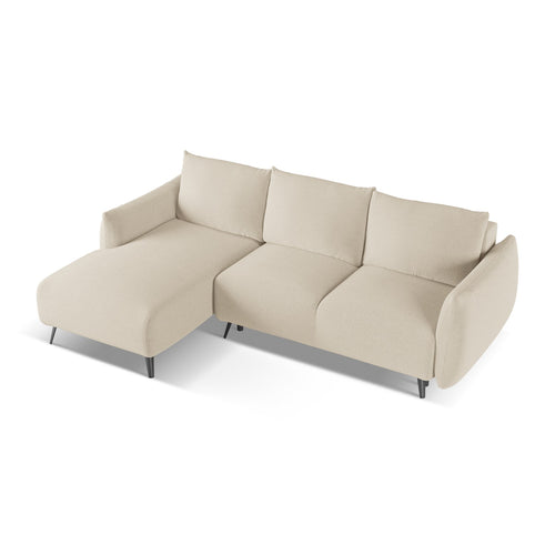 LaMiaSofa hoekbank links Genova - chenille stof - donkerbeige - 242x162x86