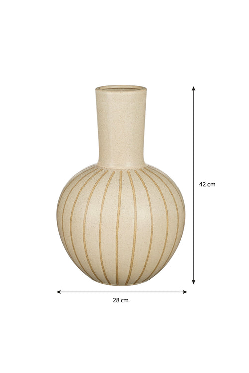 Mica Decorations Holm Vaas - H42 x Ø28 cm - Keramiek - Crème
