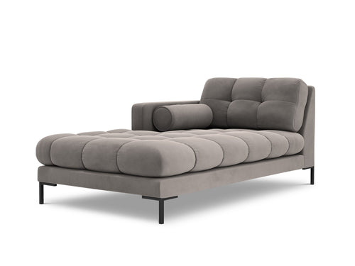 Cosmopolitan Design linker meridiaan Bali flueel, lichtgrijs - 185x102x75cm