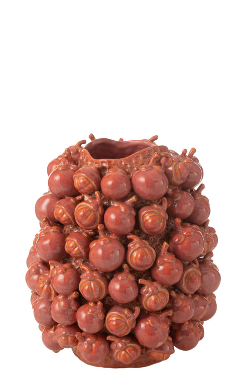 J-Line vaas Botanica - kermaiek - koper/roze  - small - Ø 31 cm - vtwonen shop