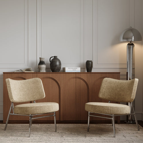 Sia Home - Fauteuil IGGY - Fluweel weefsel - Mol - 60cm - vtwonen shop