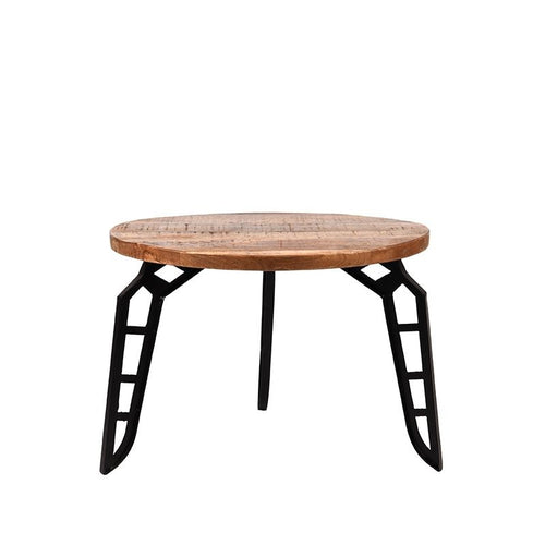 LABEL51 Salontafel Flintstone Klein - Mangohout Metaal - 60x60x42cm - vtwonen shop