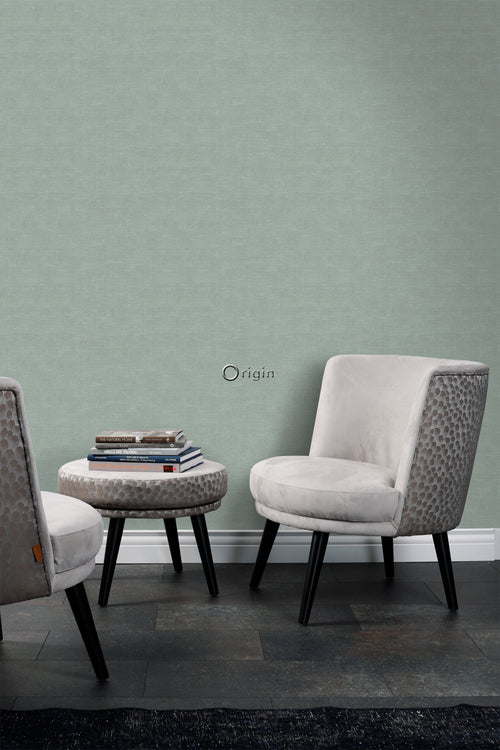 Origin Wallcoverings behang linnenstructuur celadon groen - 0,53 x 10,05 m - 347633 - vtwonen shop