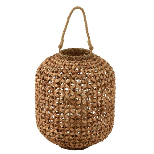 J-Line lantaarn Lena - riet - naturel - medium - vtwonen shop