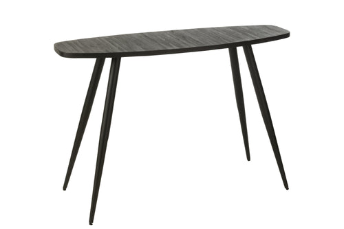 J-Line console Ovaal - hout - zwart - vtwonen shop