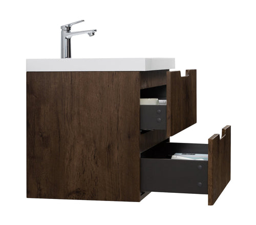 Badplaats Badkamermeubel Set Thermis 60 cm – Walnoot Bruin – Badmeubel met Wastafel
