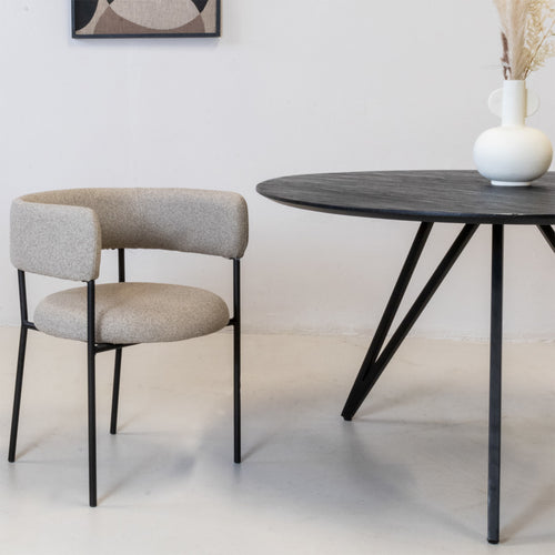 Giga Meubel Eetkamerstoel Malene - Stof - Taupe - Set van 2