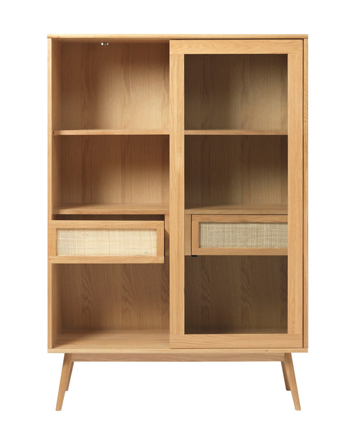 Rebellenclub Vitrinekast Yass - Eiken met Rattan - vtwonen shop
