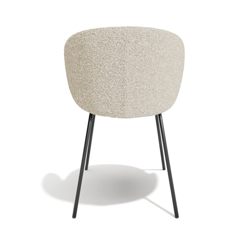 Sia Home - Eetkamerstoel LUNA - Bouclette stof - Crème - 53.5cm