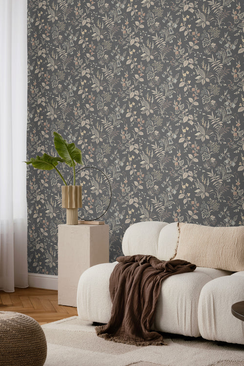 Borastapeter behang bloemen bruin - 53 cm x 10.05 m - 660916 - vtwonen shop