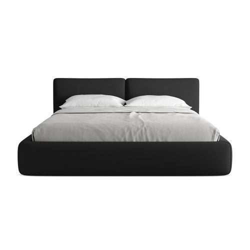 LaMiaSofa Bed met opbergruimte Milano - chenille stof - zwart - 200x228x82