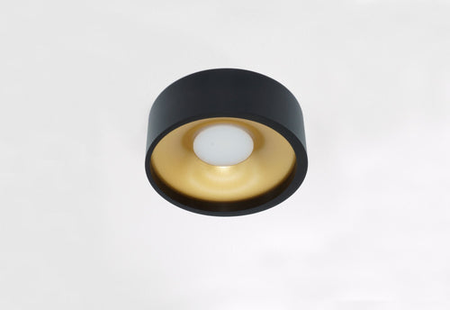 Artdelight plafondlamp Orlando - 1 lichts - 14  x 5   cm - zwart - goud