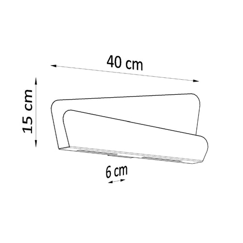 Sollux Lighting Wandlamp BASCIA wit - 40x6x15cm
