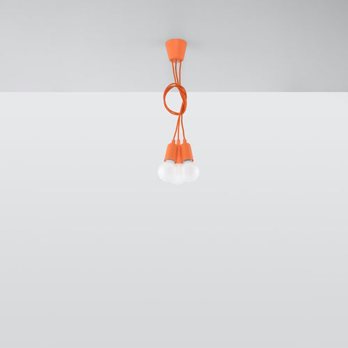 Sollux Lighting Hanglamp DIEGO 3 oranje - 15x15x90cm