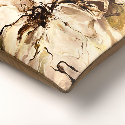 ELON - sierkussen 45x45 cm - abstract bloemenmotief - Fir Green - groen