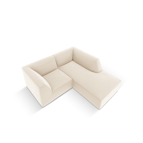 Cosmopolitan Design - Modulaire hoekbank rechts Siena 3-zits, imitatieleer lichtbeige - 180x186x69cm