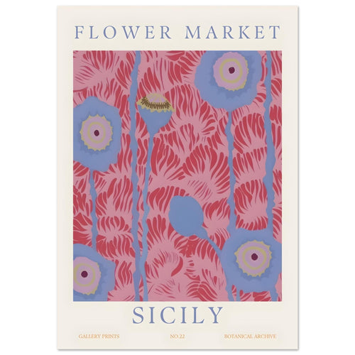 Artfulprints  Flower market - Sicily   poster 30x40 cm
