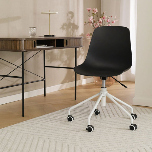Nolon Nout-Pip Bureaustoel Zwart - Kunststof - Wit Onderstel - vtwonen shop