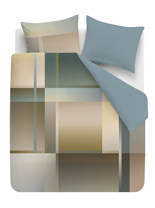 Kardol Dekbedovertrek Cuadrado - 260 x 200/220 cm - Blauw Groen