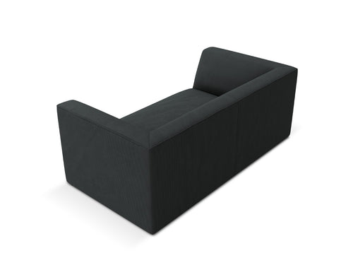 Micadoni Bank Ruby 2-zits, ribfluwelen, zwart - 93x174x69cm