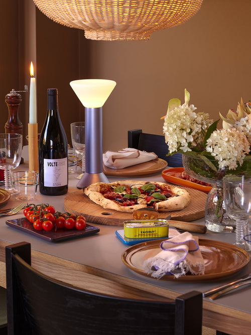 Hübsch draagbare lamp Flash - glas/ijzer - ø14xh30cm, led, 3w - vtwonen shop