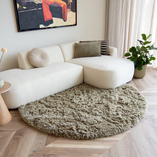 Interieur05 vloerkleed Pilo - hoogpolig - groen - Ø200 cm