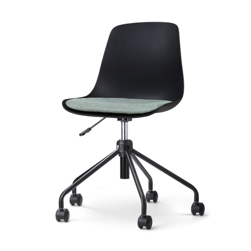 Nolon Nout-Liv Bureaustoel Zwart - Groen Kussen - Zwart Onderstel - vtwonen shop