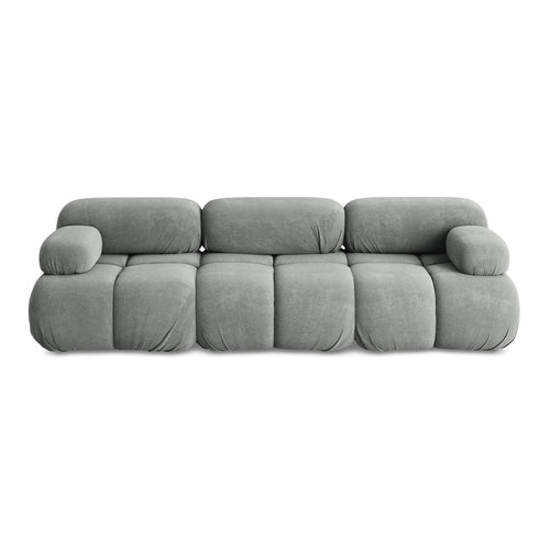 LaMiaSofa 3-zits bank Sanremo - chenille stof - grijs - 285x96x70