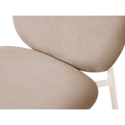 Set van 2 fluwelen stoelen Caroline flueel beige amandel - 61x49x79cm