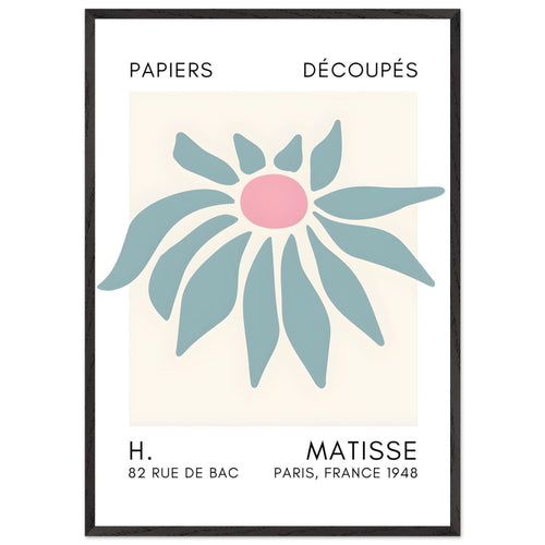 Artfulprints Poster met Lijst Matisse – Deep sea dance turquoise   - 70x100 cm - Turquoise