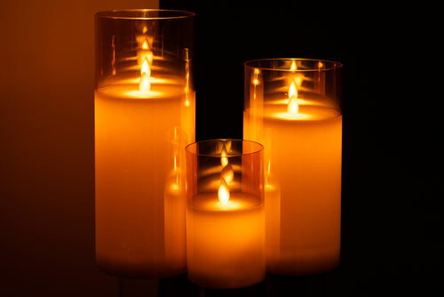 J-Line lamp blinkend - glas - goud -  large - LED lichtjes - vtwonen shop